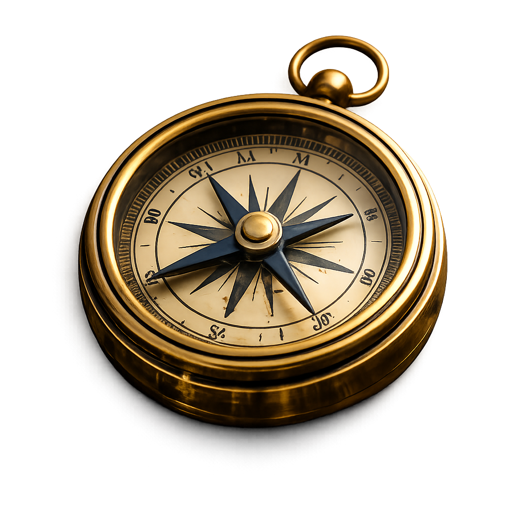 Vintage brass nautical compass